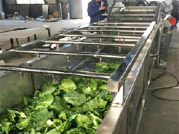 Vegetable washing and drying with running water